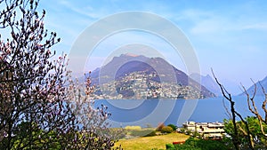 Lake Lugano and Monte Bre from Paradiso, Switzerland