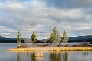 Lake Luirojarvi in Taiga Forest