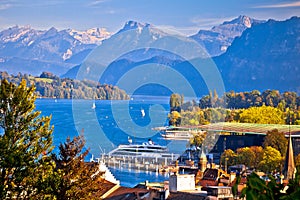 Lake Luzern and Alpine peaks view