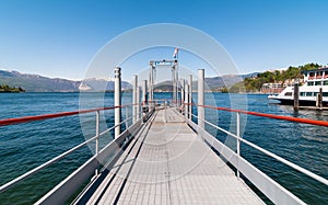 Lake Maggiore, boat pier of Laveno, Italy
