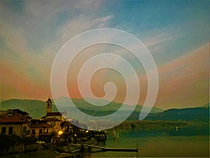 Lake Maggiore, sunset, colours and magic in Italy