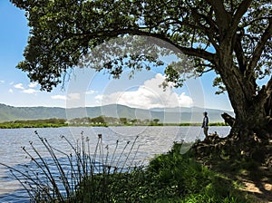 Lake Makat at ngorongoro crater in Tanzania