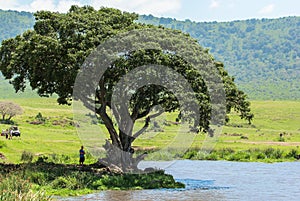 Lake Makat at ngorongoro crater in Tanzania