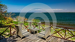 Lake Malawi from luxury lodge with viewpoint