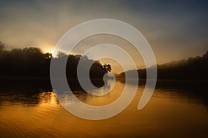 Lake in manu jungle, peru