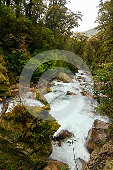 Lake Marian Falls Track, Waterfall in Fiordland New Zealand