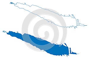 Lake McConaughy and Ogallala Reservoir (United States of America, North America, us, usa, Nebraska) map