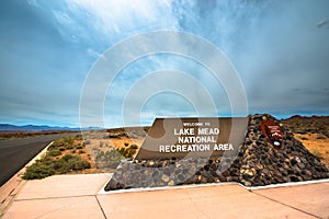 Lake Mead National Recreation Area entrance sign