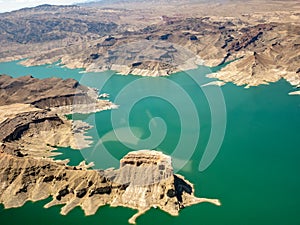 Lake Mead recreation area as seen from a helicopter