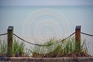 Lake Michigan Behind Roped Fencing