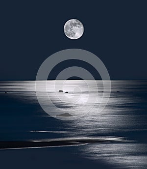 Lake Michigan Moonrise photo