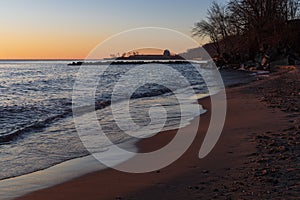 Lake michigan north shore milwaukee at daybreak