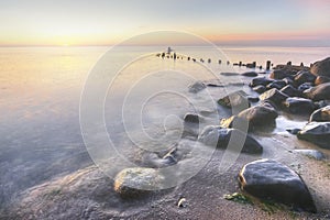 Lake Michigan Shore at Sunrise photo