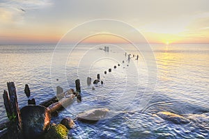 Lake Michigan Shore at Sunrise