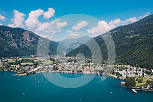 Lake MillstÃ¤tter See and DÃ¶briach in Carinthia during summer