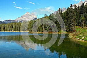 Lake Misurina in Italy mountain dolomites