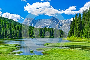 Lake Misurina in summer, Italy