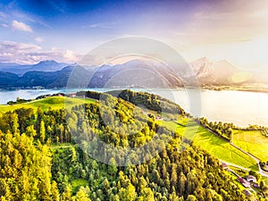 Lake Mondsee in Salzkammergut, Austria