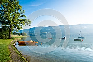 Lake Mondsee in Salzkammergut during summer