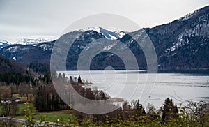 Lake Mondsee and surrounding hills