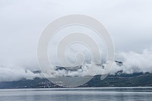 Lake mountain cloud landscape