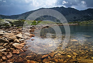 Lake in mountain landscape