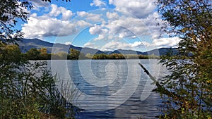 Lake with mountain panorama