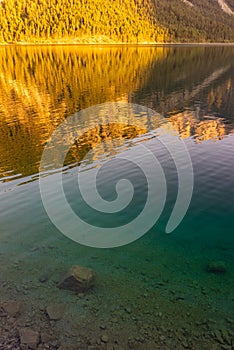 Lake in the mountain reflections