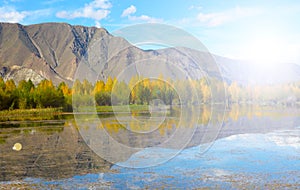 Lake and mountain reflections