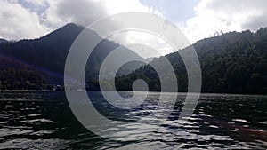 Lake mountain telaga sarangan, indonesia