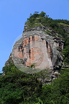 The lake and mountain views in Dajin lake park,Taining,Fujian,China