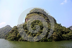 The lake and mountain views in Dajin lake park,Taining,Fujian,China