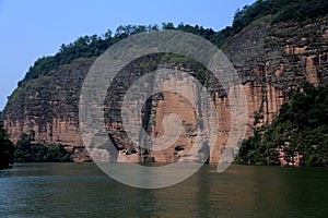 The lake and mountain views in Dajin lake park,Taining,Fujian,China