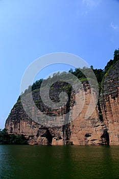 The lake and mountain views in Dajin lake park,Taining,Fujian,China