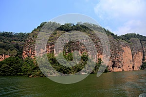 The lake and mountain views in Dajin lake park,Taining,Fujian,China