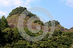 The lake and mountain views in Dajin lake park,Taining,Fujian,China