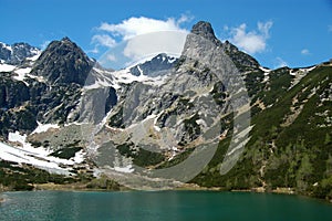 Lake and mountains