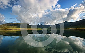 Lake and mountains