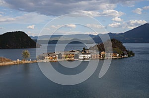 Lake and mountains