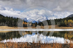 Lake and Mountains at Bowman Valley Provincial Park, Canada