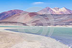 Lake, mountains and colours in Los Flamencos National Reserve