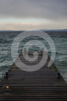 Lake and mountains in Evian, France