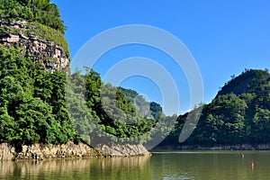 Lake and mountains in Fujian, South of China