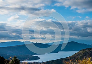 Lake & Mountains in Hakone, Japan