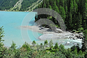 Lake in the mountains in South Tyrol italy