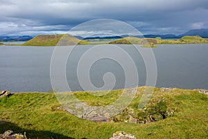 Lake Myvatn and the Skutustadir Pseudocraters photo