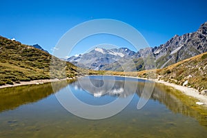 Lake of the nail, Lac du clou, in Pralognan, french alps photo