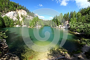 Lake in the national park of Adrspach