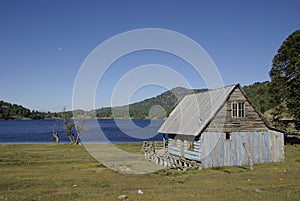 Lake in the natural reservat china muerta in chile photo