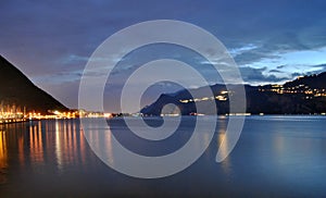 The lake in the night